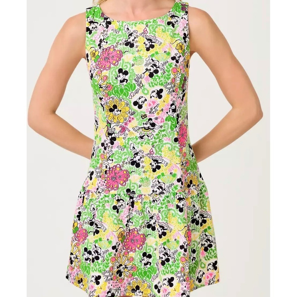Disney Lilly Pulitzer 50+ Luxletic Nadeera Athletic Dress XS Throwback Mickey